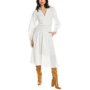 Vince Dress White Country Western Cowgirl Cottagecore Whimsical Womens Small